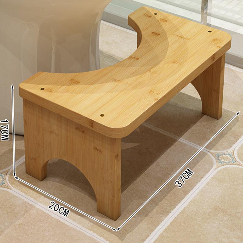 Bamboo Toilet Squat Stool Wide and Stable Bathroom Potty Stool Sturdy Squatting Toilet Stool for Adults Children Portable Design