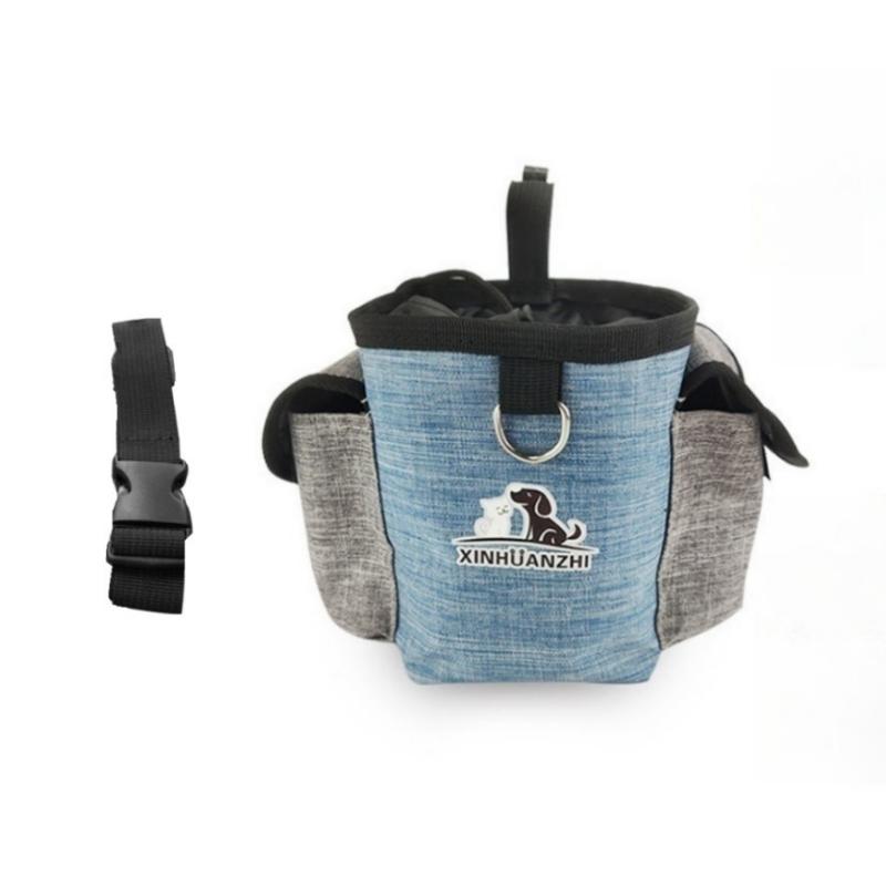 Dog Treat Pouch Easily Carries Kibble and Toys Built-In Poop Bag Dispenser Waterproof Fabric Professional Pet Training Waist Bag
