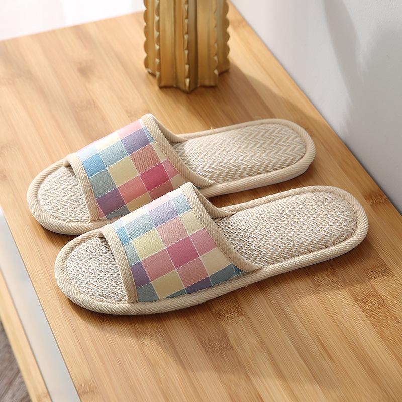 Linen Slippers Women's Spring and Autumn Four Seasons Indoor Household Cotton and Linen Home Non-slip Summer Male Couple