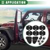 Motoforti Door Lock Decorative Covers, Buckle Door Screw Protectors, Compatible with Jeep Wrangler JL JLU 2018-2021, Plastic Black, 1 Set