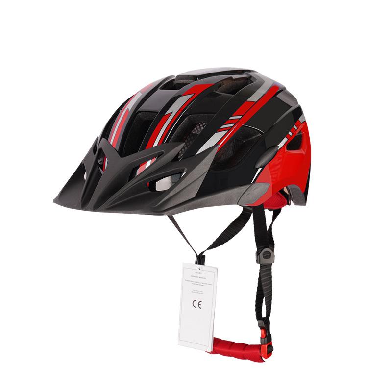 Mountain off-road bicycle integrated windbreaking peaked brim riding helmet