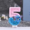 Cartoon Blue Long-Eared Animal Digital Candle for First Birthday Cake Decoration - Number 0