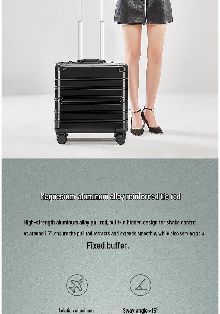 Aluminum Magnesium Alloy 18" Business Carry-on with Spinner Wheels