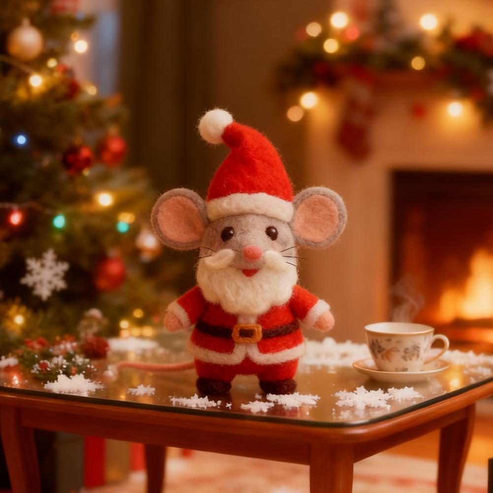 8cm Handmade Felt Mouse Ornaments For Christmas, Festival Atmosphere Decoration Props, Cute, Fun, And Festive Gifts