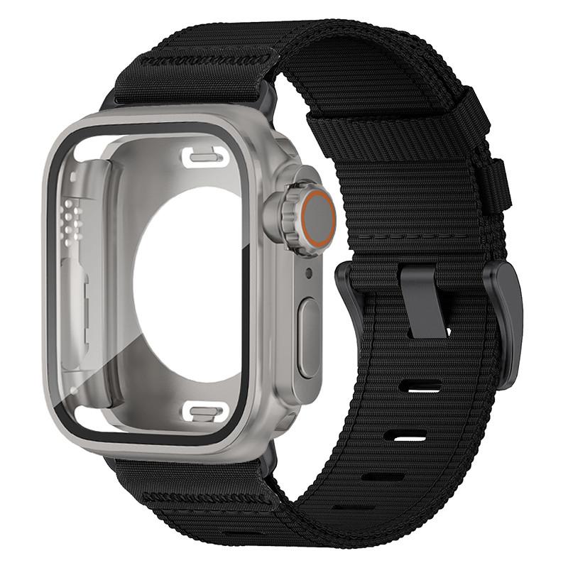 Waterpoor Protector Case+Nylon Band For Apple Watch 11 10 9 8 7 6 SE3 5 4 For Iwatch 46mm 42mm 45 44 41 40mm Scratch Resistant
