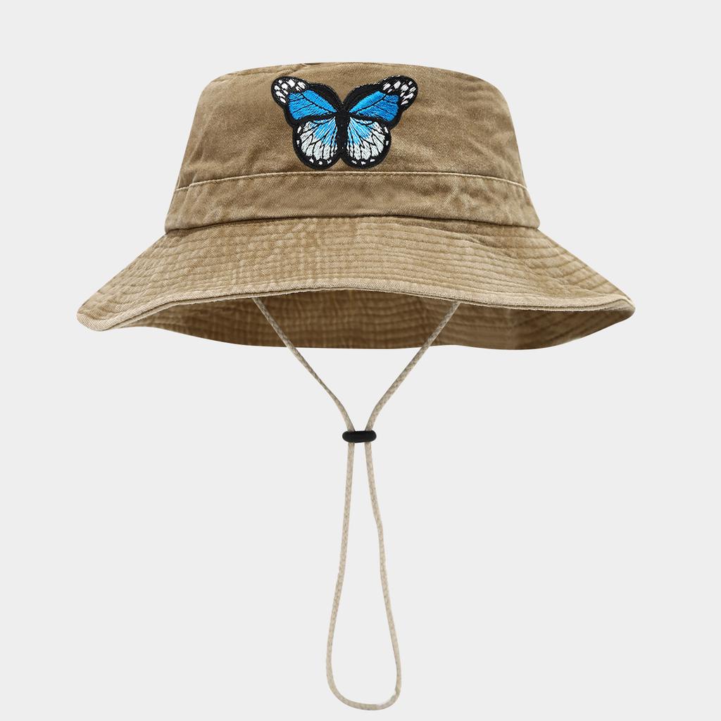 Japanischer Stil Gewaschene Baumwolle Sonnenhut Damen Sommer Outdoor Wandern Camping Bergsteigen Hut Herren Angeln Sonnen Eimerhut Mit Seil