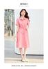 26 year new summer casual high-end shirt skirt, mid length skirt, waist cinching elegant short sleeved skirt, A-line skirt, dress, skirt