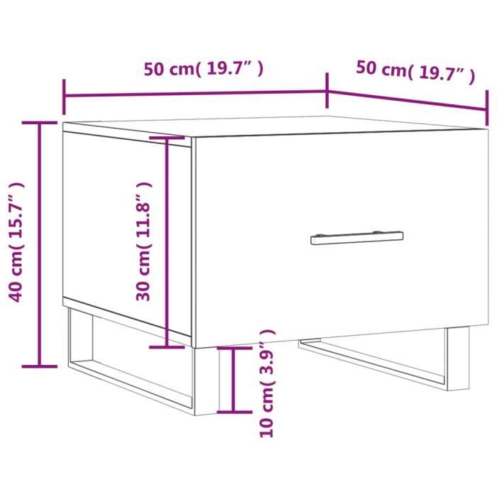 VidaXL Table basse Noir 50x50x40 cm Bois d'ingénierie 829446
