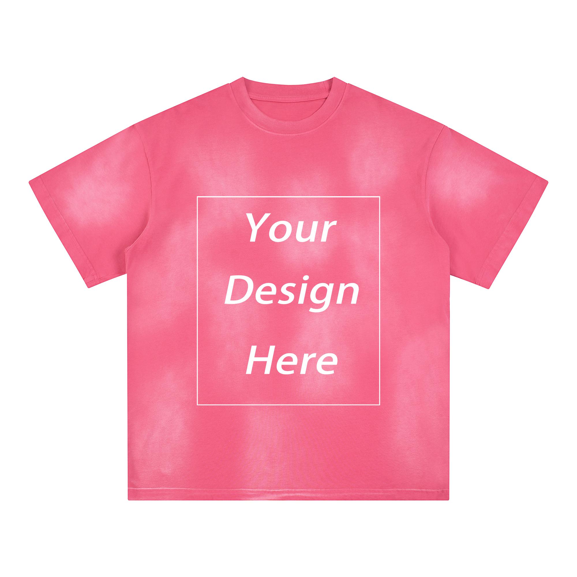 

270 г/м² 100% хлопок футболка с индивидуальным рисунком принт мужские футболки XL розовый