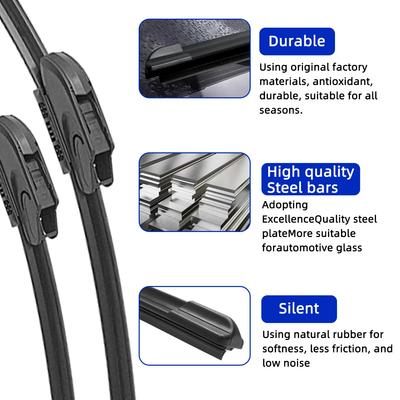 2PCS Wiper Blades Set Kit For FIAT Panda 169 2003-2012 Front Windshield Brushes Windscreen Window Accessories