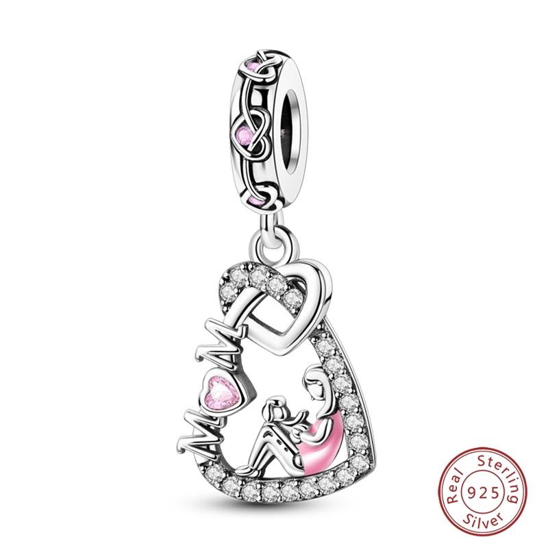 Original Copper Charms Beads Pendants Warm Family & Sunflower Heart Suitable For 3Mm Bracelets Diy Jewelry Making