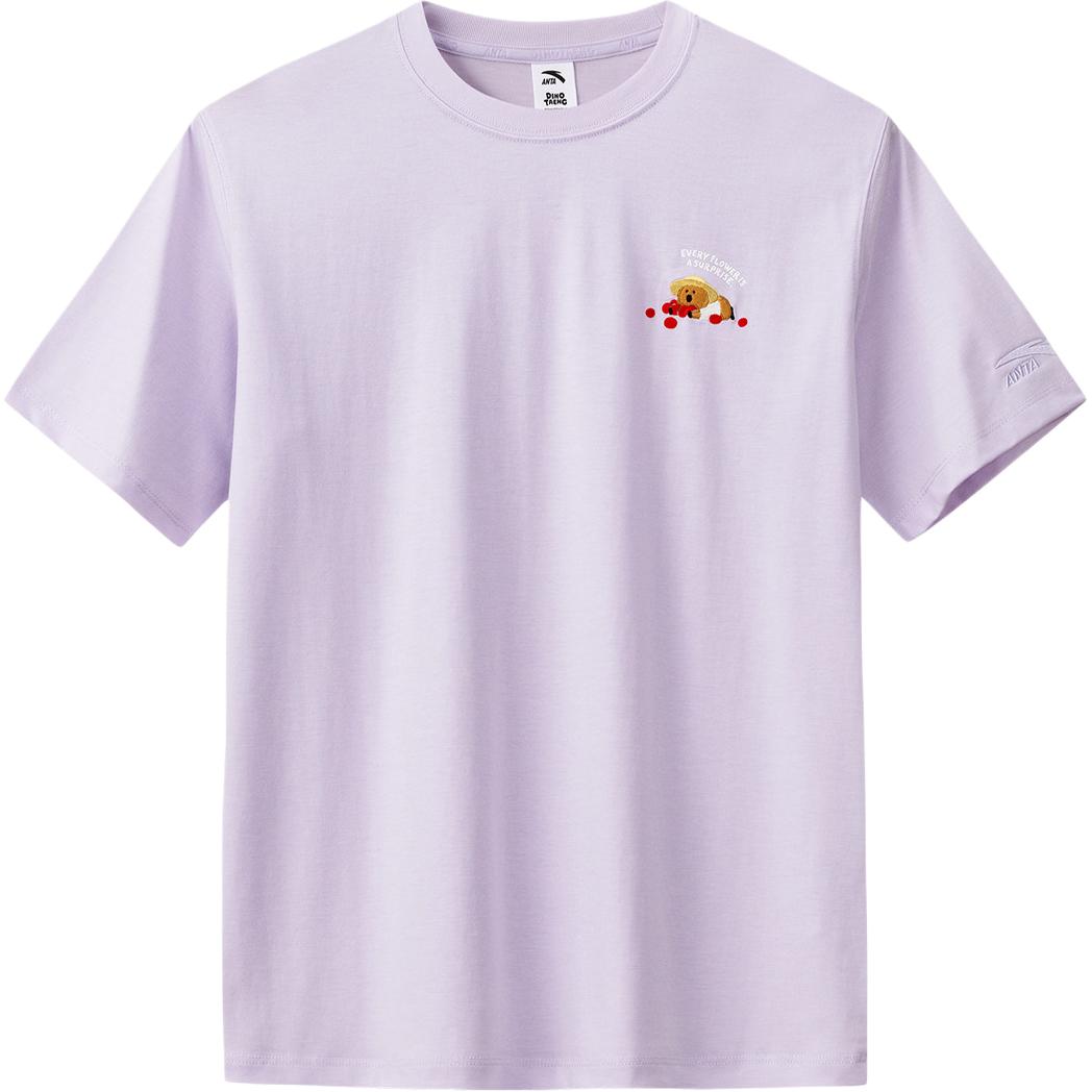 Anta × Daimei Town Collaboration Life Series Letter Round Neck Versatile Simple Short Sleeve T-Shirt Women T-Shirt 162628143-2 M