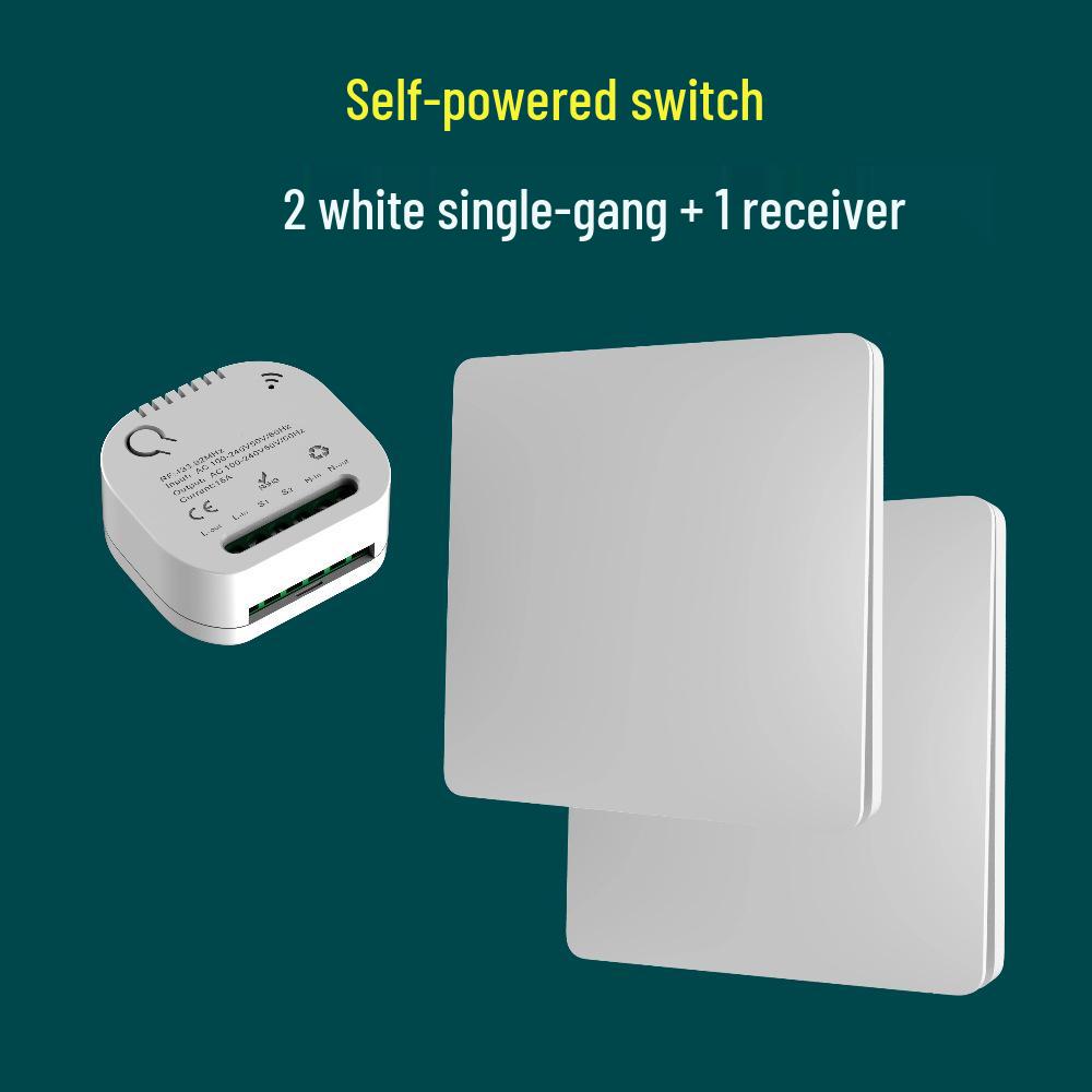 Întrerupător de lumină wireless cu auto-alimentare cu buton mare - Nu necesită cablare sau baterii