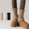Winter Fashion Boot Socks, Cozy White Slouchy Knit Cuffs to Style Your Snow Boots, Versatile Leg Warmers for Cold Weather