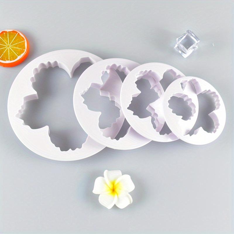 

4 шт., Вырубки для мастики Пион, Формы для глины Подходят для любителей глины, Инструменты для глины белый