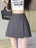 Spring 2025 Women's High-Waisted A-Line Culottes Skirt - Irregular Hem, Faux Two-Piece Midi Shorts Skirt