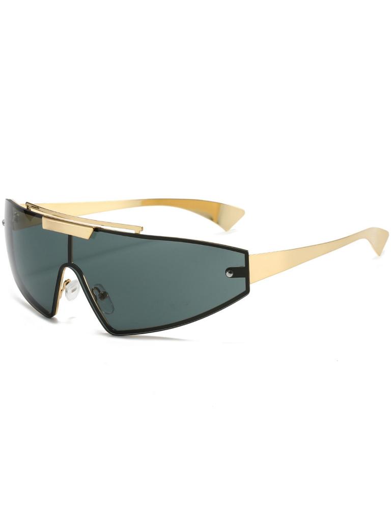 Punk Wind Future Technology Metal Conjoined Piece Frameless Wrapped Sunglasses Cycling Sunglasses For Men And Women.