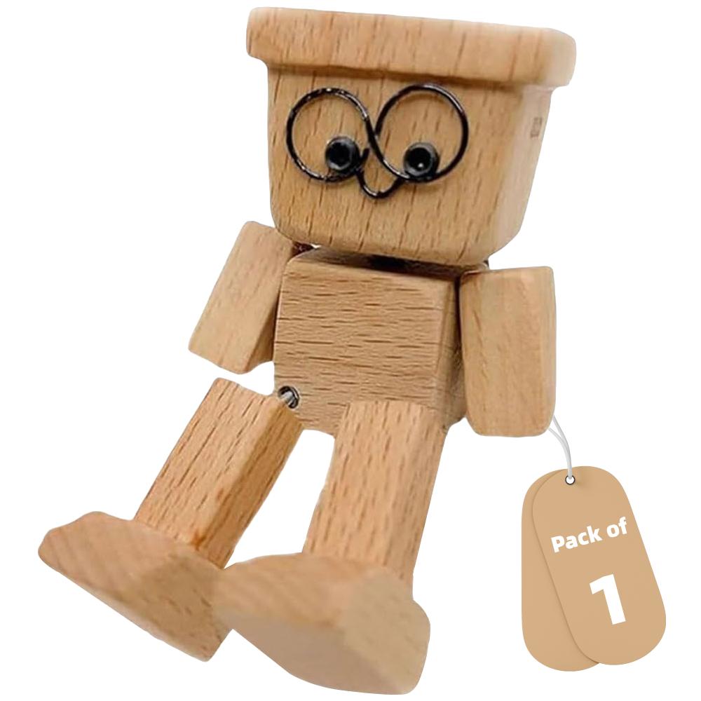 Magnetic Shaking Wooden Man For Car Decoration Cute Wood Man Ornaments Leg-swinging Robot Best Gifts 1/2Packs