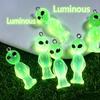 5pcs Glow-in-the-Dark Alien Resin Charms-Glowable Suitable for DIY Jewelry Making,Luminous Astronaut Beads for Necklaces,Earring