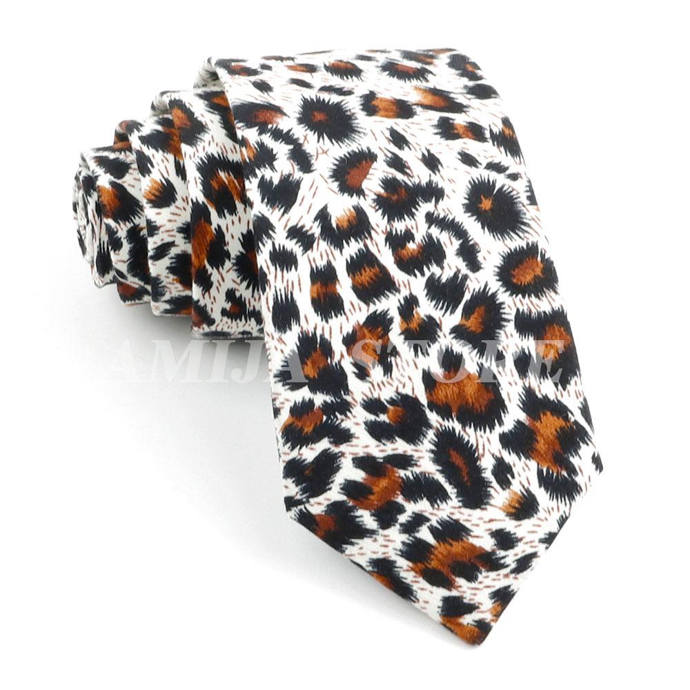 Men's Sexy 7cm Tie Leopard Fabric Ties Casual Fashion Party Cotton Necktie Shirt Accessories Gift For Wedding Vacation Cosplay