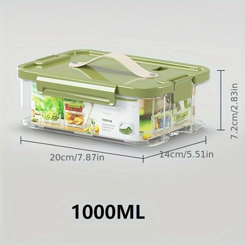 Storage Container, 35.1Oz Portable Fresh Food Box with Lid, Transparent Fruit Bento Box, Sealed Fresh-Keeping Box
