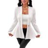 Spring Autumn Winter Women's Fashion Casual Solid Color Printed Jacket Coat with Long Sleeve V-neck