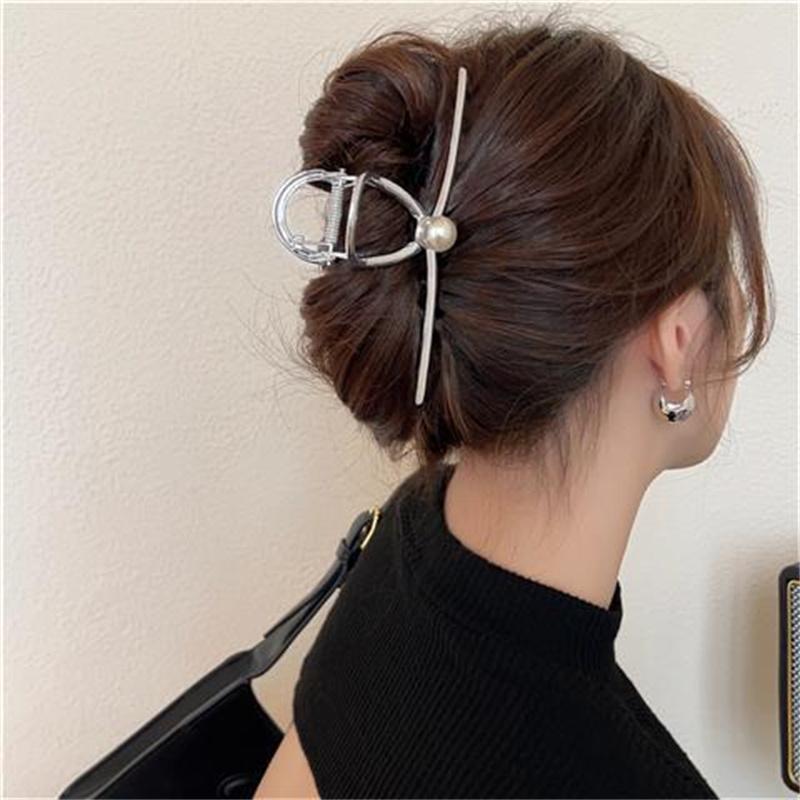 Metal Shark Clip Hair Crabs Women Fashion Ponytail Hair Claws Golden Sliver Temperament Hairpin Hair Accessories