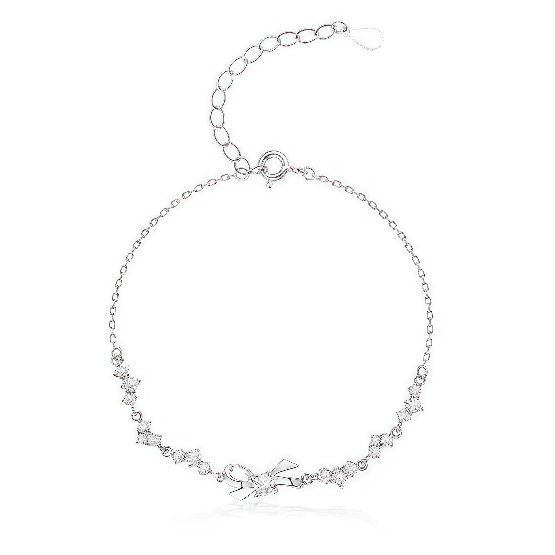 S999 Sterling Silver Princess Bow Bracelet - Exquisite Light Luxury Gift for Birthdays Pure Silver