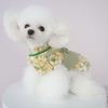 Pet Clothes Princess Style Floral Vest Skirt Cute Cat Teddy Bear Floral Plus Plush Cotton Coat Dog Clothes for Small Dogs Jacket