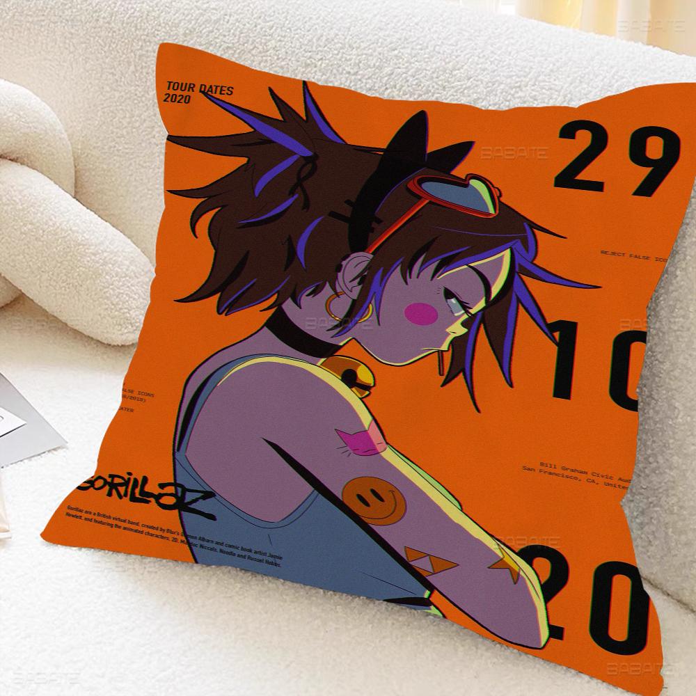 Gorillaz Retro Poster Personalized Pillow Dust Cover Bedroom Kids Party Decoration Pillowcase Birthday Children Gift