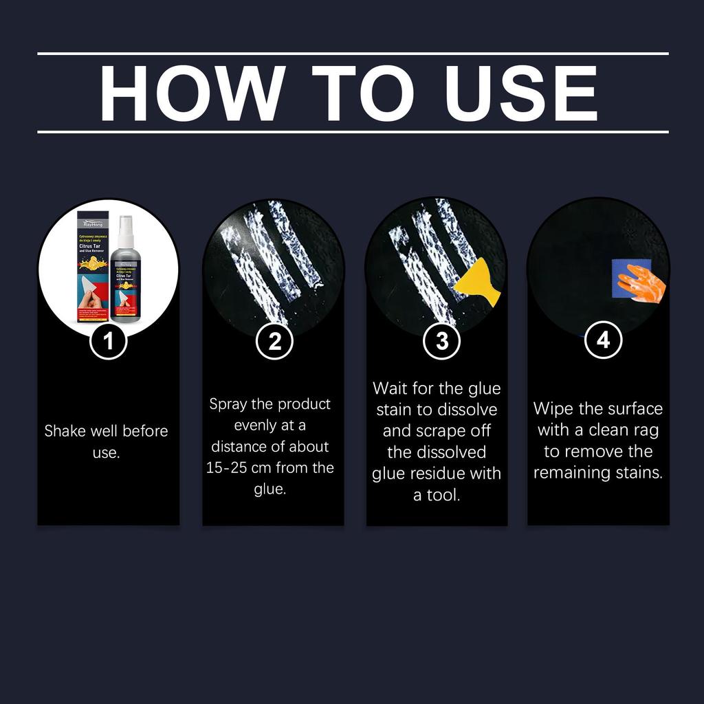 Rayhong Car Adhesive Removal Spray Car Paint Glass Removal Stickers Car Cleaner