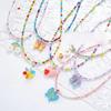 Kids Butterfly Heart Necklace Handmade Beaded Jewelry For Girls Spring 2025