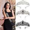 European & American Fashion Alloy Crystal Black Crown Headband for Brides & Halloween Parties