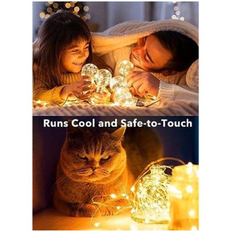 12 sztuk LED Lampki Fairy Lights - 7 stóp 20LED Wodoodporne Lampki Sznurkowe z Srebrnego Drutu Świetliki Gwiezdne Księżycowe do DIY Rękodzieła Wesela Imprezy Sypialni Boże Narodzenie