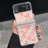 3 STÜCKE Faltbare Stoßfeste Hülle für Samsung Z Flip6 Flip5 Flip4 für Magsafe Magnetisch Buntes Liebesherzen Muster Transparent Hartes PC Slim Case Cover