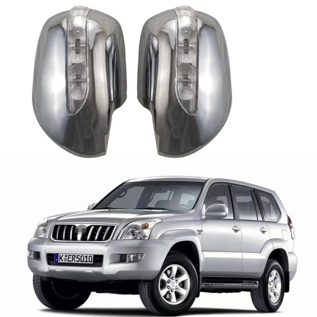 Carbon Fiber Rearview Mirror Cover with Light for 03-09 Prado 2700