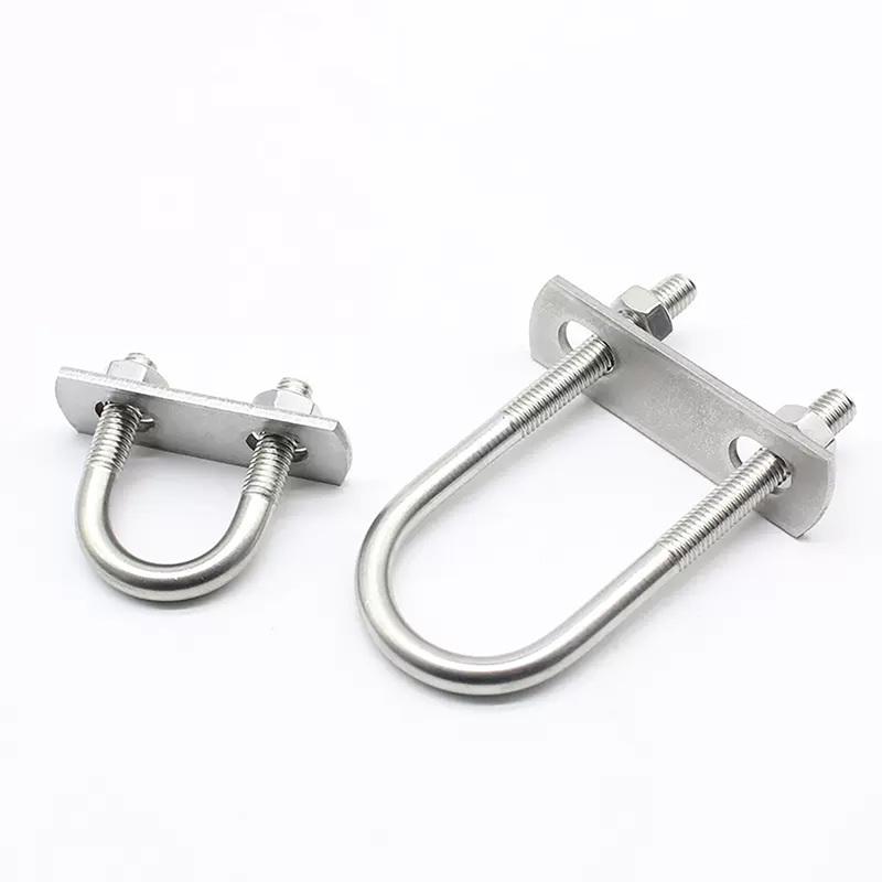 304 Stainless Steel Extended U-Shaped Screw/U-Shaped Pipe Clamp With Baffle/U-Shaped Bolt/Square Hoop/Horseback Hoop