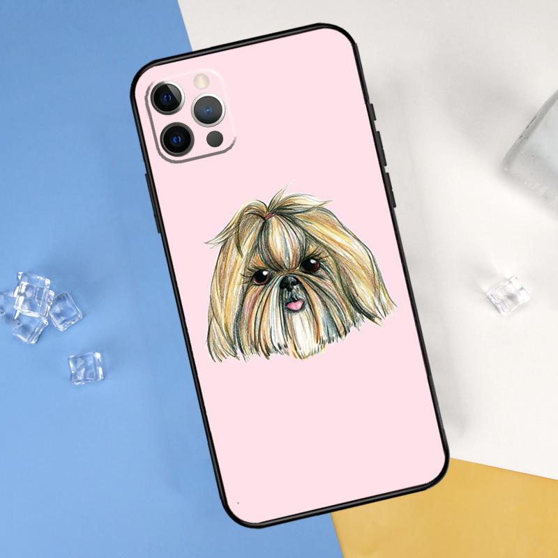 Cartoon Shih Tzu Dog Phone Case For iPhone 16 Pro Max 13 12 Mini 11 14 15 Pro Max XR 16 15 Plus 16e Cover Shell