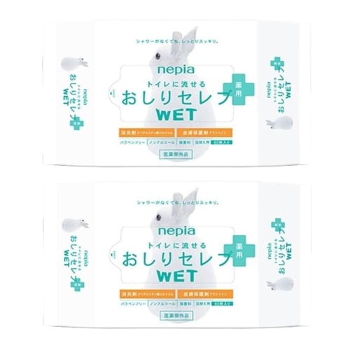 

Влажные салфетки Nepia Butt Celebrity, сменный блок, 2 шт. (60 листов x 2), Смываемые, Лечебные, Поддерживают кожу чистой, Предотвращают раздражение кожи, Влажные, Чистят начисто