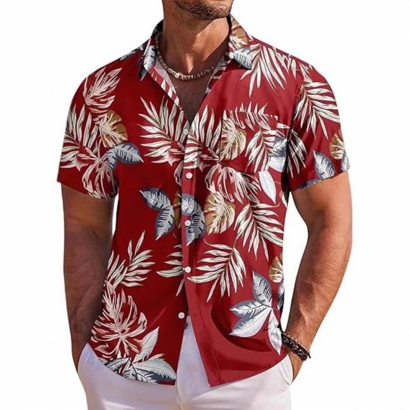 Neues Sommer Herren Atmungsaktives Bequemes Vielseitiges Lässiges Kurzarm Blumenhemd