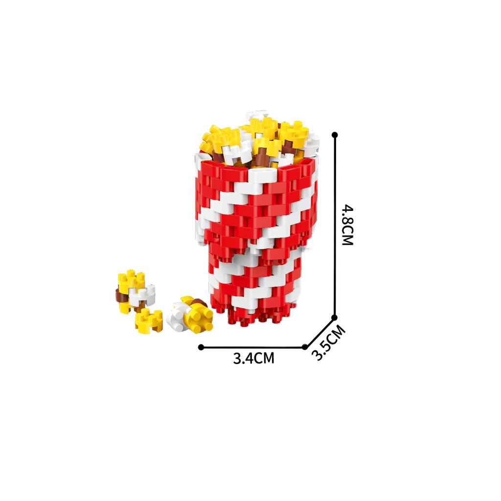 KNEW BUILT French Fries Cola Cake 16 Kinds of Colorful Foods Micro Mini Building Block Toys-Ideal for Kids' FunHoliday Gifts