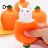 4Pcs Popping Rabbit Carrot Squeeze Toy Anxiety Stress Relief Bunny Radish Sensory Pinch Toy Kids Adults Vegetable Animal Fidget Toy