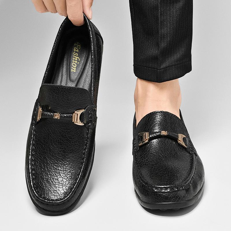 Hochwertige Herren-Slipper Schuhe Echtleder Schuhe Slipper Businessschuh Herren Bequeme Hochzeitsschuhe Herren Atmungsaktiv Flach