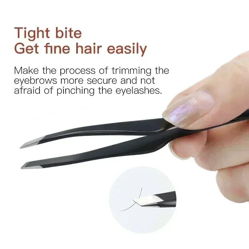 Hair Removal Tweezers Stainless Steel Eyebrow Tweezers Slant Tip Point Tip Flat Tip Cosmetic Makeup Tools