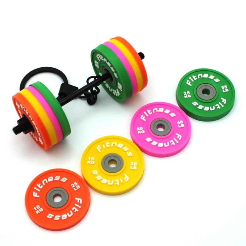 Rubber Dumbbell Keychain Lightweight Portable Exercise Themed Decorative Creative Sports Fitness Bag Decoration