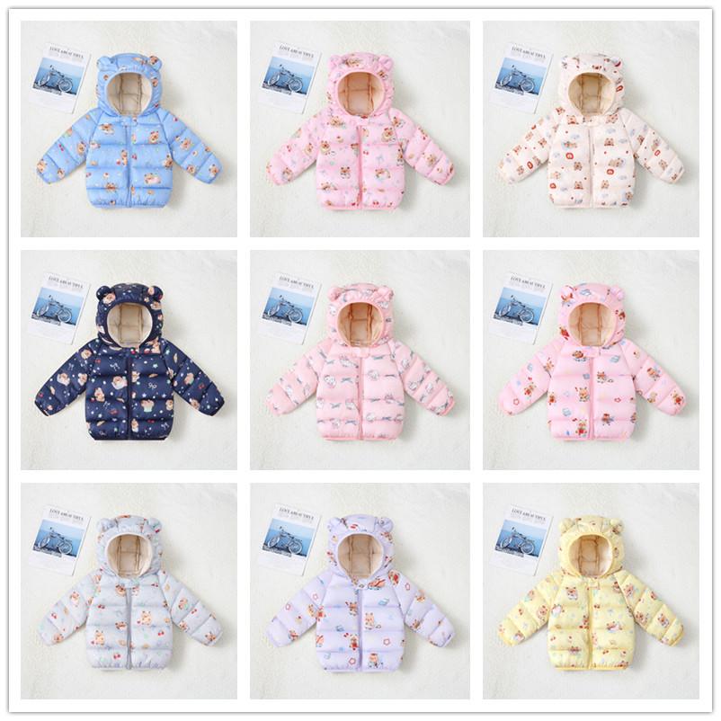Children's Lightweight Autumn/Winter Cartoon Down Cotton Jacket for Boys and Girls - Small/Medium, Thickened Outerwear.
