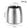 Tapered Ash Holder Portable Stainless Steel Ashtray for Villas Outdoor Patio Argent