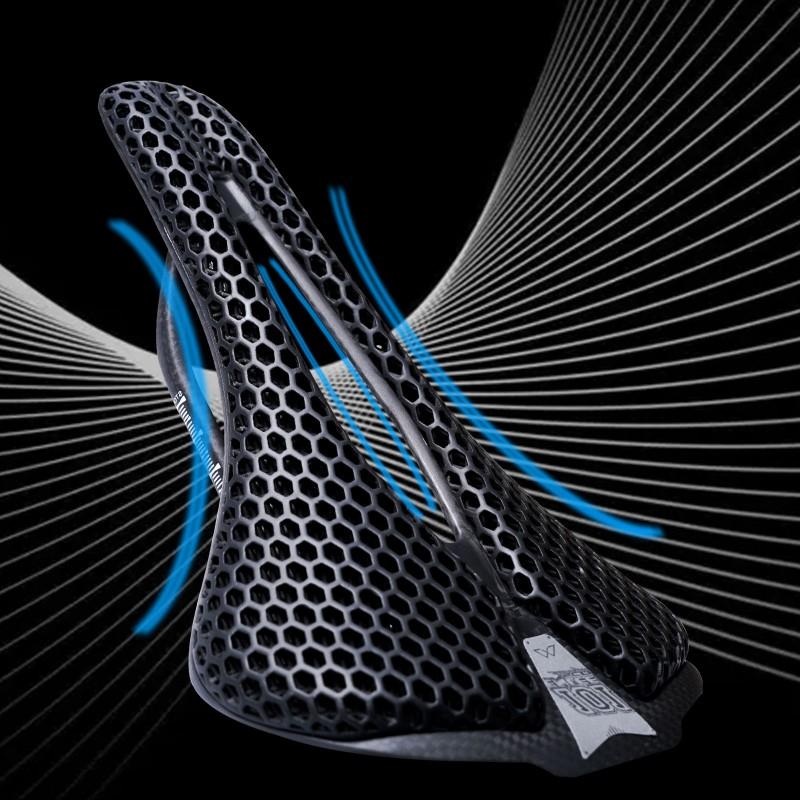 Carbon Fiber Bicycle Saddle 3D Printed Honeycomb Design Road Mountain Bike Seat Comfort Ergonomic Cycling Accessory