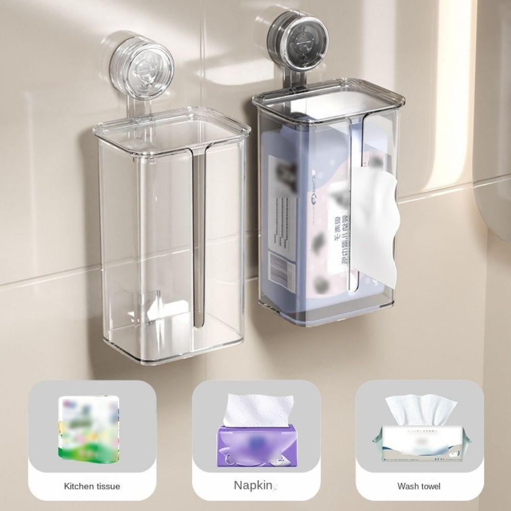 No-Drill Wall-Mounted Tissue Rack Removable Paper Towel Holder Wet Wipes Dispenser  Face Wash