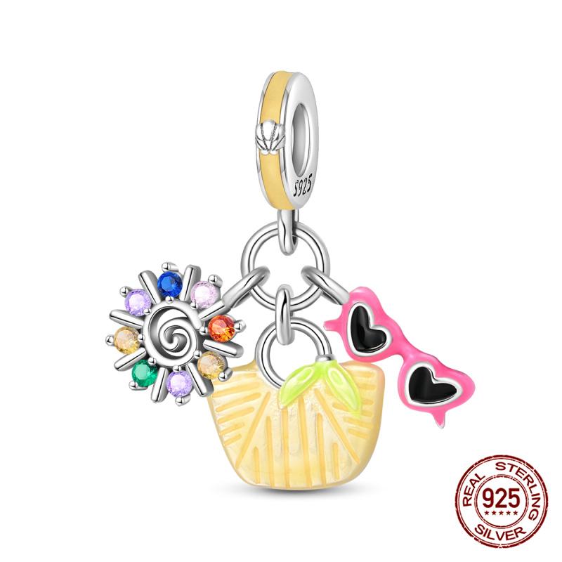 New 100% Copper Summer Cocktail Leisure Time Charms Fit Originalbracelet Diy Jewelry Making Women Gift